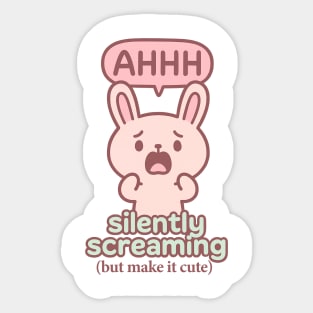 Silently Screaming (But Make It Cute) Sticker